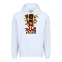 White softball mom afro messy bun Premium Hoodie - texasbilliewilder