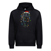 Black christmas black angus cattle with lights Urban Hoodie - RanaPortraitStore