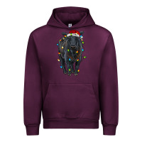 Mauve Wine christmas black angus cattle with lights Urban Hoodie - RanaPortraitStore