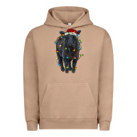 Pigment Burro christmas black angus cattle with lights Urban Hoodie - RanaPortraitStore