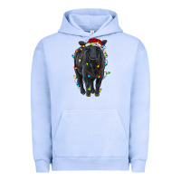 Pigment Grape Ice christmas black angus cattle with lights Urban Hoodie - RanaPortraitStore