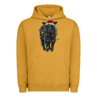 Pigment Peanut Butter christmas black angus cattle with lights Urban Hoodie - RanaPortraitStore