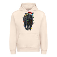 Sandshell christmas black angus cattle with lights Urban Hoodie - RanaPortraitStore