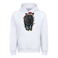 White christmas black angus cattle with lights Urban Hoodie - RanaPortraitStore