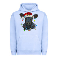Pigment Grape Ice christmas baby black angus calf with lights Urban Hoodie - RanaPortraitStore