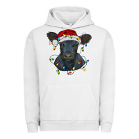 Pigment Lunar Rock christmas baby black angus calf with lights Urban Hoodie - RanaPortraitStore