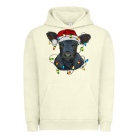 Pigment Pistachio christmas baby black angus calf with lights Urban Hoodie - RanaPortraitStore