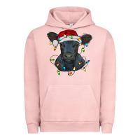 Pigment Salmon christmas baby black angus calf with lights Urban Hoodie - RanaPortraitStore