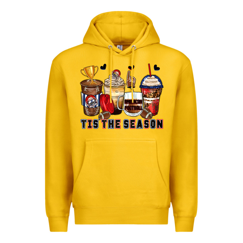 Tis' The Season American Football Coffee Cups Premium Hoodie by Zillion Design Studio | Teevron