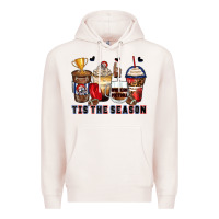 Pale Pink tis' the season american football coffee cups Premium Hoodie - Zillion Design Studio