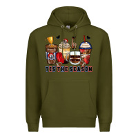 Army Green tis' the season american football coffee cups Premium Hoodie - Zillion Design Studio