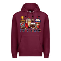 Burgundy tis' the season american football coffee cups Premium Hoodie - Zillion Design Studio