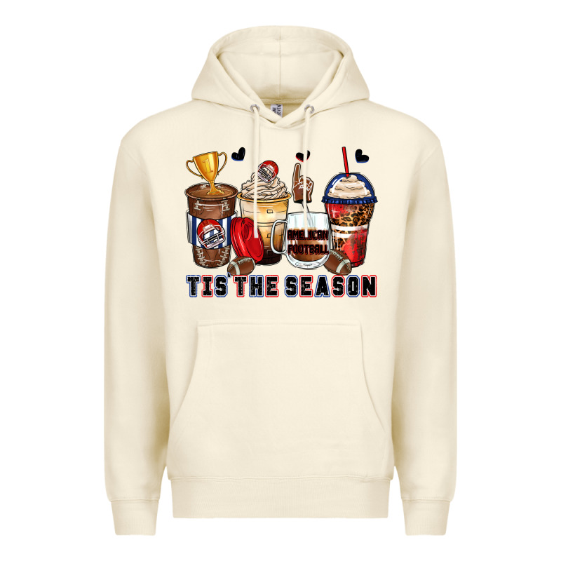 Tis' The Season American Football Coffee Cups Premium Hoodie by Zillion Design Studio | Teevron