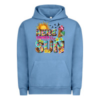 Pigment Pebble Blue here comes the sun Urban Hoodie - texasbilliewilder