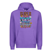 Purple super tired super hungry super pregnant Premium Hoodie - texasbilliewilder