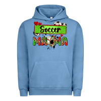 Pigment Pebble Blue soccer mama with leopard Urban Hoodie - Zillion Design Studio