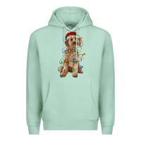 Seafoam cockapoo with christmas lights Premium Hoodie - RanaPortraitStore
