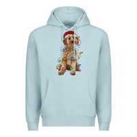 Blue Mist cockapoo with christmas lights Premium Hoodie - RanaPortraitStore
