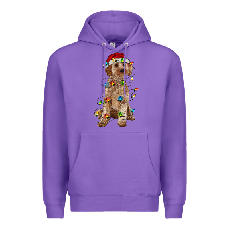 Cockapoo With Christmas Lights Premium Hoodie by RanaPortraitStore | Teevron