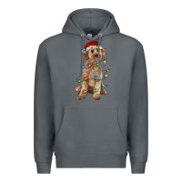 Rock cockapoo with christmas lights Premium Hoodie - RanaPortraitStore