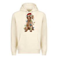 Sandshell cockapoo with christmas lights Premium Hoodie - RanaPortraitStore
