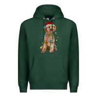 Sports Green cockapoo with christmas lights Premium Hoodie - RanaPortraitStore