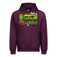 Mauve Wine soccer granny with leopard Urban Hoodie - Zillion Design Studio