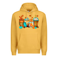 Mustard thankful coffee cups Premium Hoodie - Zillion Design Studio