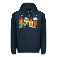 Navy thankful coffee cups Premium Hoodie - Zillion Design Studio