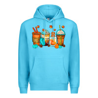 Ocean Blue thankful coffee cups Premium Hoodie - Zillion Design Studio
