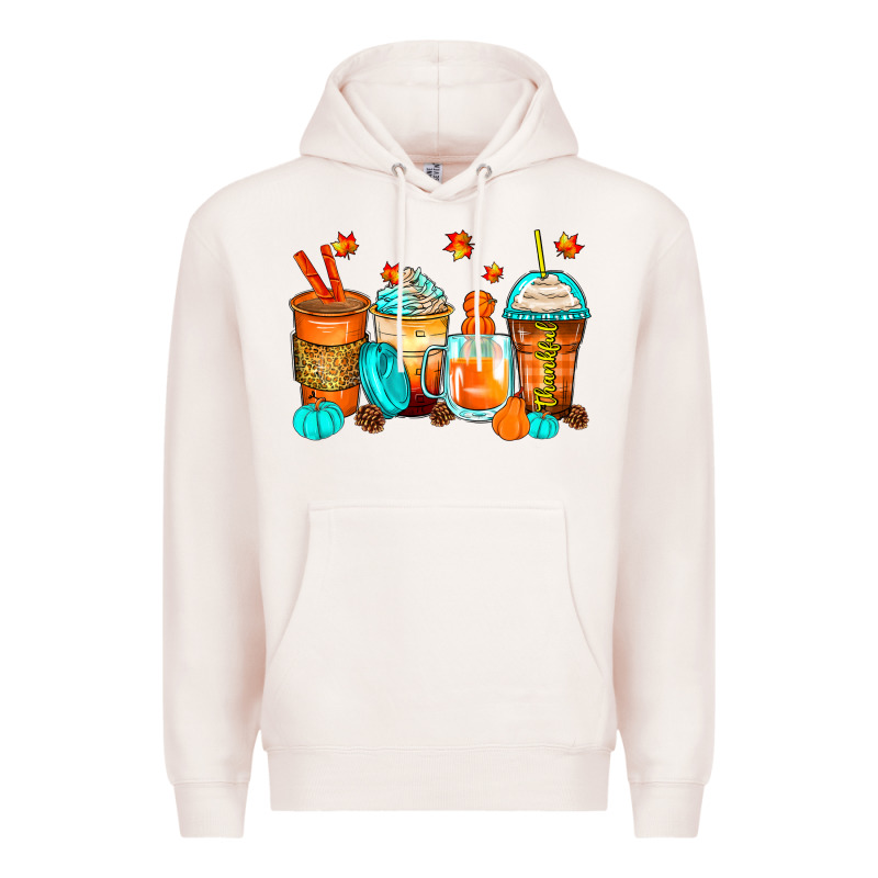 Thankful Coffee Cups Premium Hoodie by Zillion Design Studio | Teevron