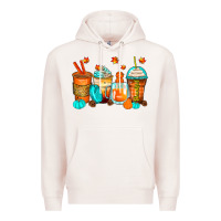 Pale Pink thankful coffee cups Premium Hoodie - Zillion Design Studio