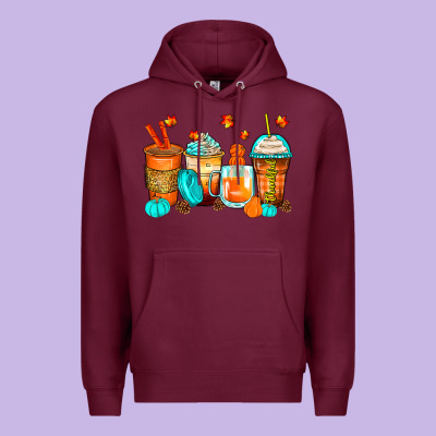 Thankful Coffee Cups Premium Hoodie Designed By Zillion Design Studio