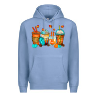 Colony Blue thankful coffee cups Premium Hoodie - Zillion Design Studio