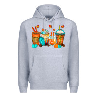 Heather Grey thankful coffee cups Premium Hoodie - Zillion Design Studio
