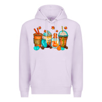 Lilac thankful coffee cups Premium Hoodie - Zillion Design Studio