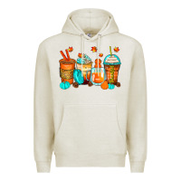Oatmeal Heather thankful coffee cups Premium Hoodie - Zillion Design Studio