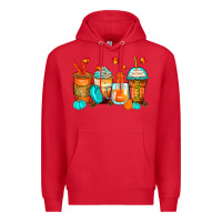 Red thankful coffee cups Premium Hoodie - Zillion Design Studio