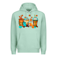 Seafoam thankful coffee cups Premium Hoodie - Zillion Design Studio