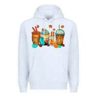 White thankful coffee cups Premium Hoodie - Zillion Design Studio