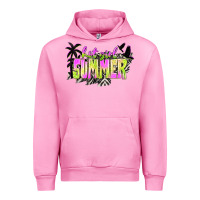 Fuchsia Pink hot girl summer with palms Urban Hoodie - texasbilliewilder