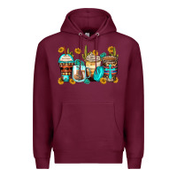 Burgundy blessed coffee cups Premium Hoodie - Zillion Design Studio