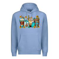 Colony Blue blessed coffee cups Premium Hoodie - Zillion Design Studio