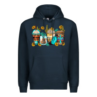 Navy blessed coffee cups Premium Hoodie - Zillion Design Studio