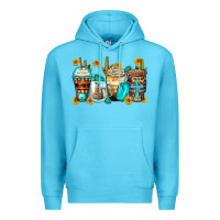 Ocean Blue blessed coffee cups Premium Hoodie - Zillion Design Studio