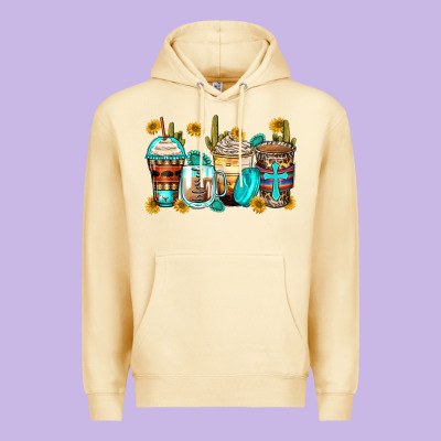 Blessed Coffee Cups Premium Hoodie Designed By Zillion Design Studio