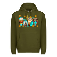 Army Green blessed coffee cups Premium Hoodie - Zillion Design Studio