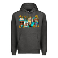 Charcoal Heather blessed coffee cups Premium Hoodie - Zillion Design Studio