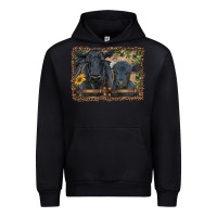 Western Black Angus Cattle And Calf With Leopard Urban Hoodie | Teevron