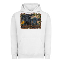 Pigment Lunar Rock western black angus cattle and calf with leopard Urban Hoodie - RanaPortraitStore